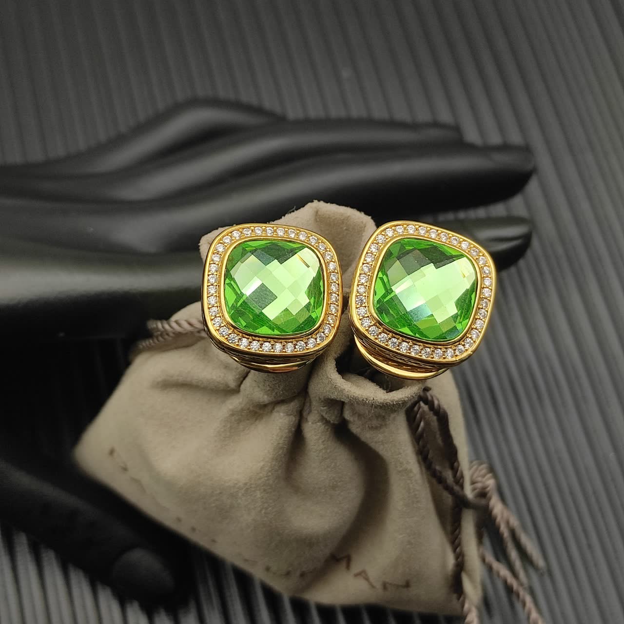 David Yurman Emerald Drop Earrings
